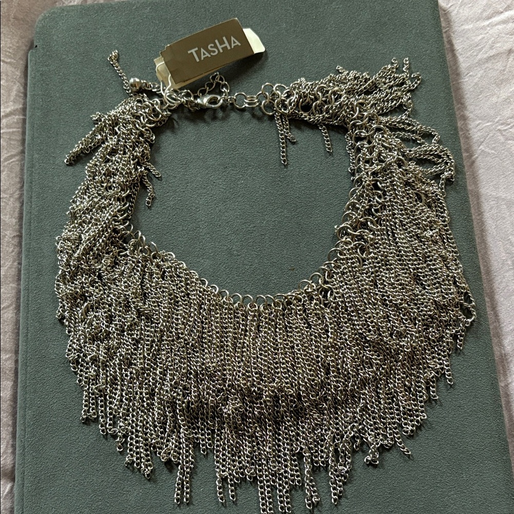 Tasha Silver Fringe Necklace